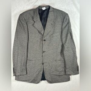 Bachrach 46R Wool & Silk Blend Black and Gray Patterned Blazer Sport Coat